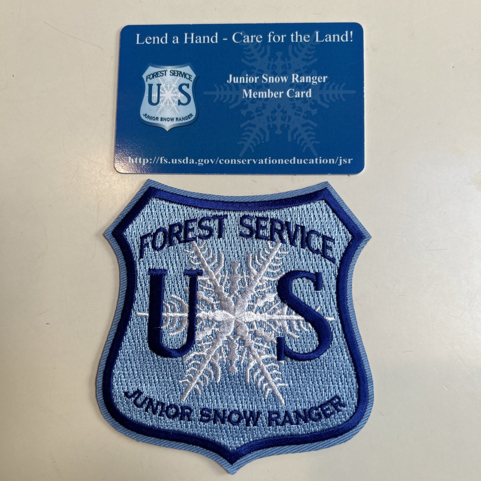 US Forest Service Junior Snow Ranger Patch and Member Card