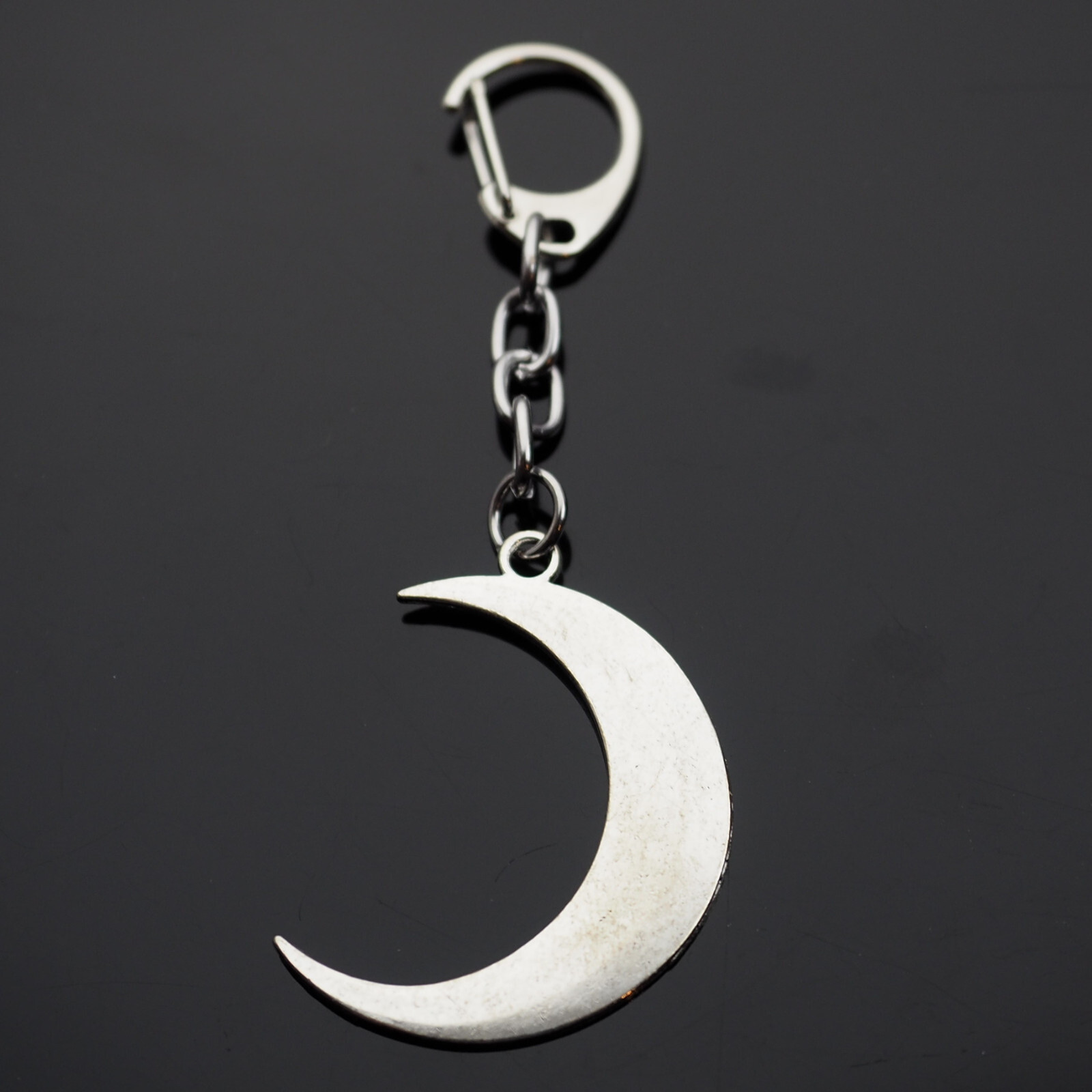 Crescent Moon Silver Pendant Keychain Gift Key Chain Cilp On Bag