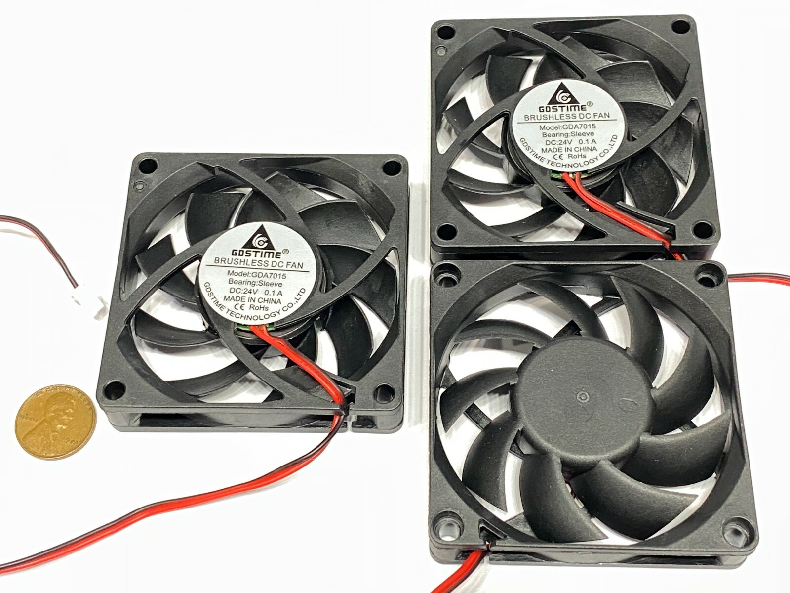 3 Pieces Fan 24v 70mm x 15mm 2pin 7015 3d printer extruder fan cpu blower G33