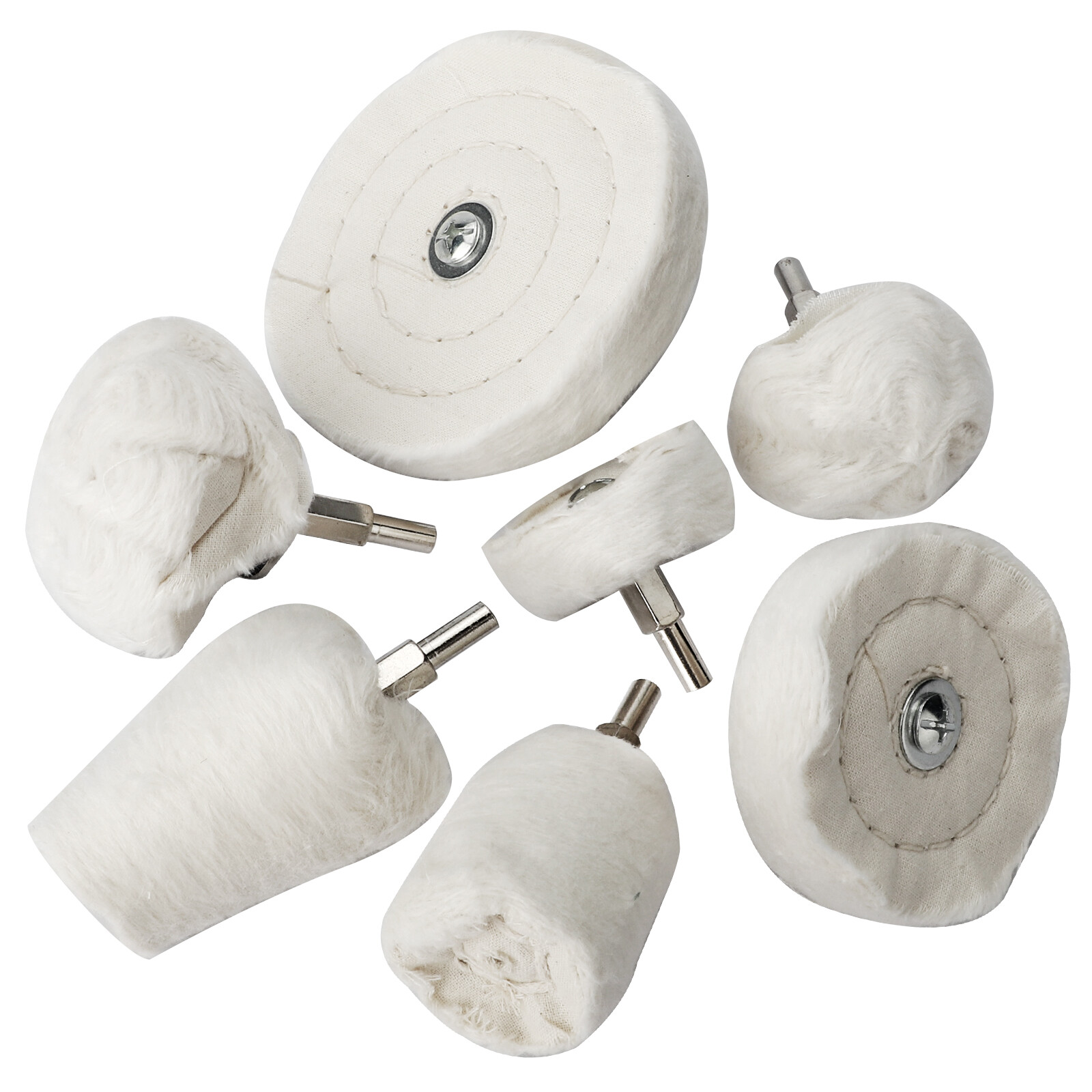 7/5X Car Polisher Polishing Buffing Pads Mop Wheel Drill Kit Aluminum Stainless