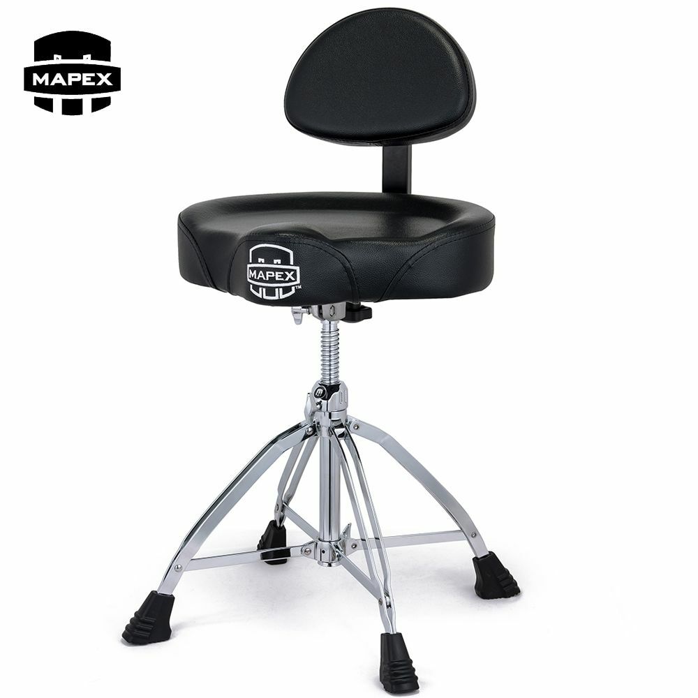 Mapex T875 17" x 4" Saddle Top Double Braced Drum Adjustable Throne w/ Backrest