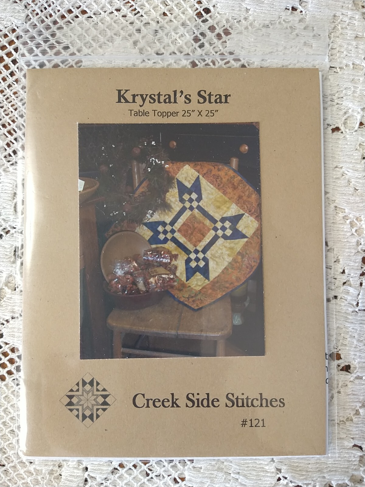 Krystal's Star 25x25" Table Topper Quilt Pattern by Creek Side Stitches #121