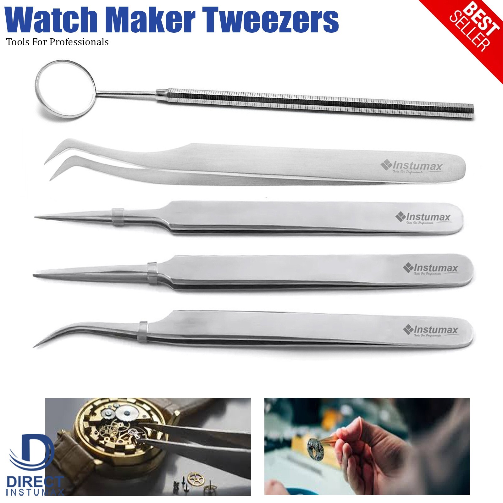False Eyelash Extension Tweezers Applicator Tool Volume Lashes Mirror Inspection