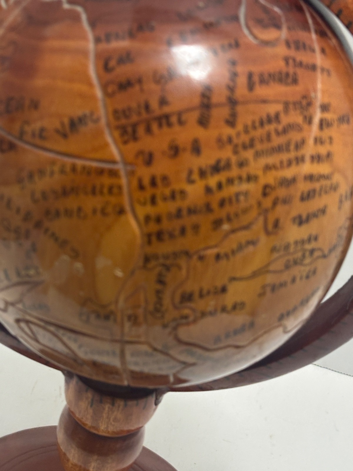 Handmade Rustic Terrestrial World Globe 14" Rotating Decorative