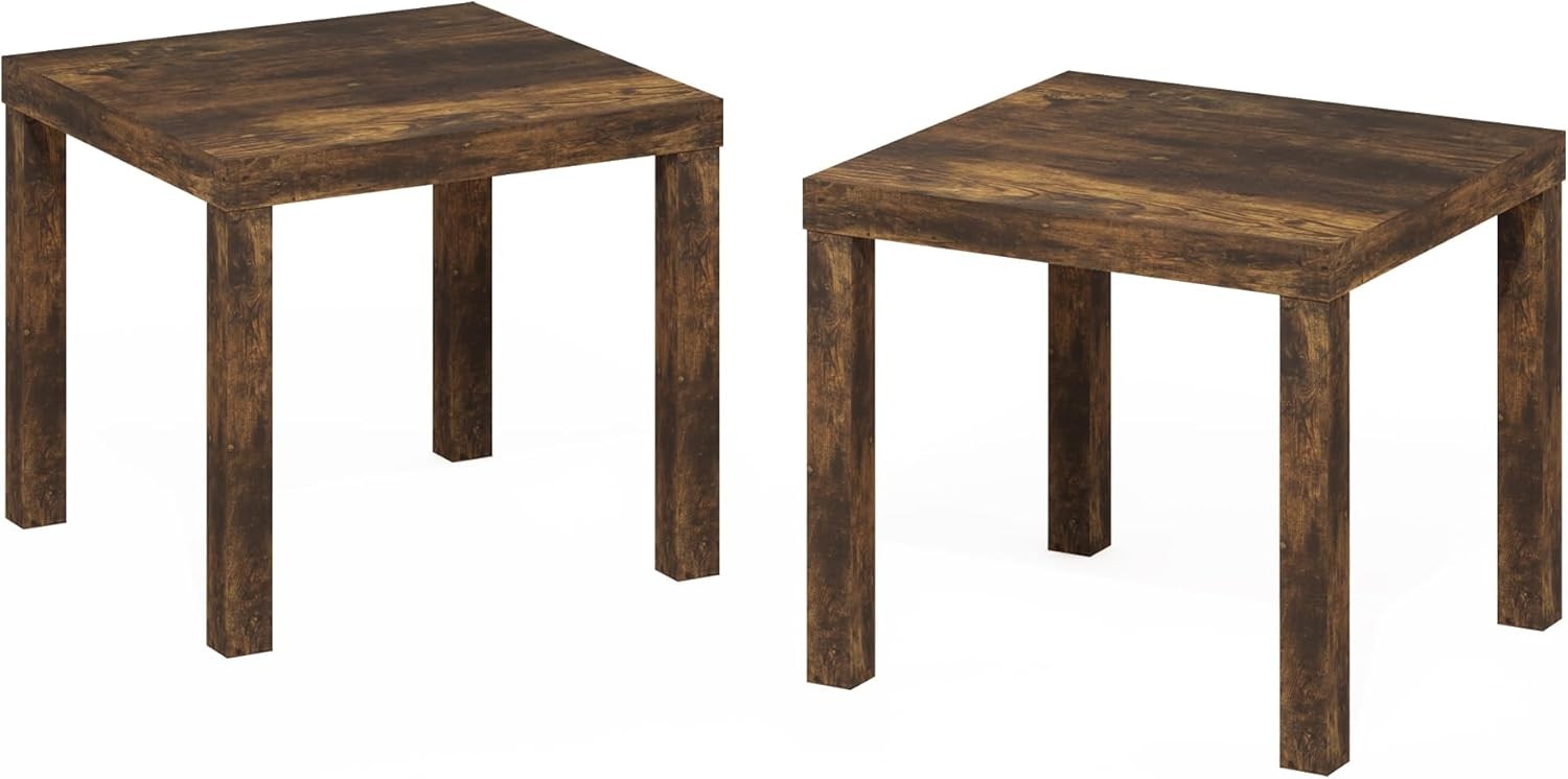 Classic Side Table Set of 2 Square Modern End Table W/ 1.8" Triple Thick