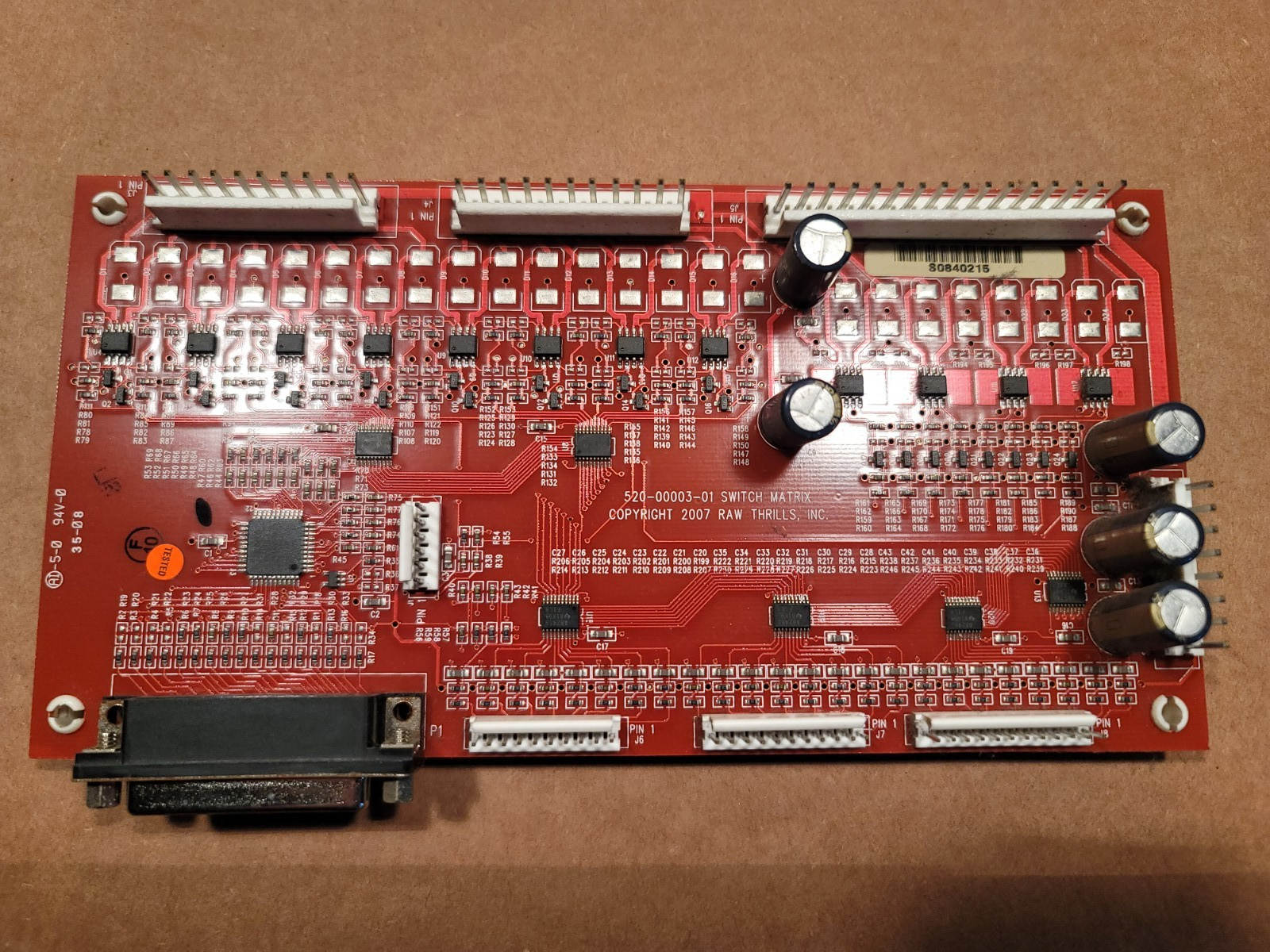 Deal or No Deal Arcade Machine Raw Thrills ICE SWITCH MATRIX I/O Board Good Used