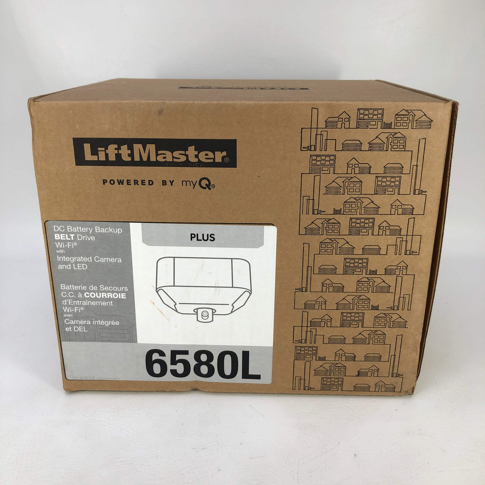 New Liftmaster 6580L 1HPs DC Belt Garage Door Opener w/ Camera & Battery