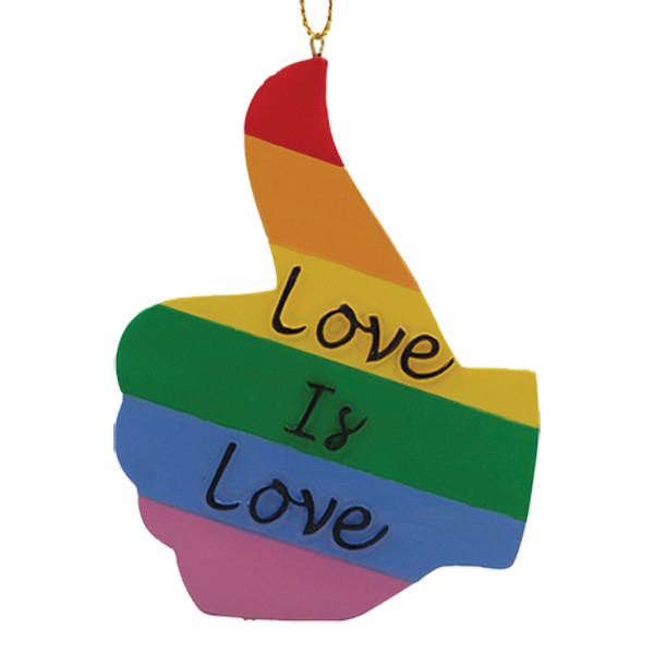 My Little Town Gay pride "Love Is Love" double sided ornament