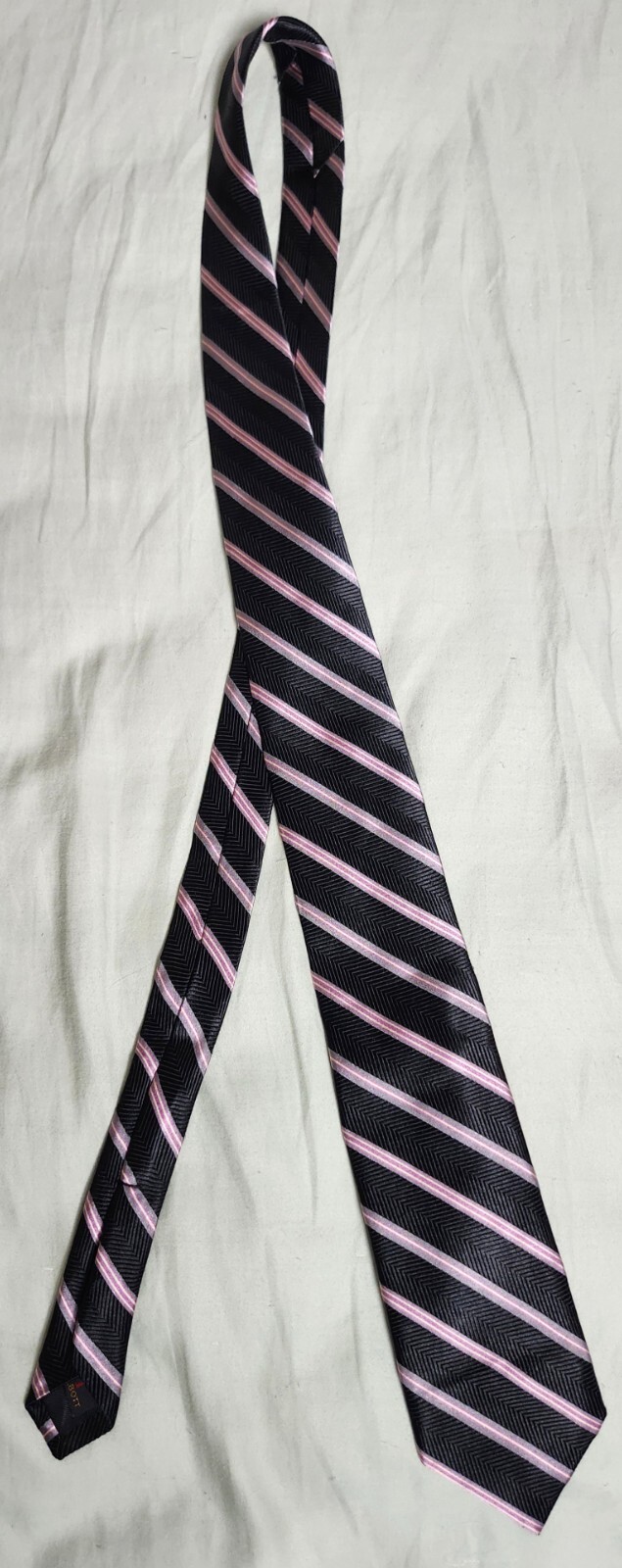 Robert Talbott Best of Class Pink Black Striped Silk Necktie Tie Nordstrom Mens