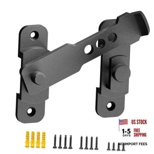 Upgrade Sliding Barn Door Lock Latch, Stainless Steel Gate Flip 3.93 in Black