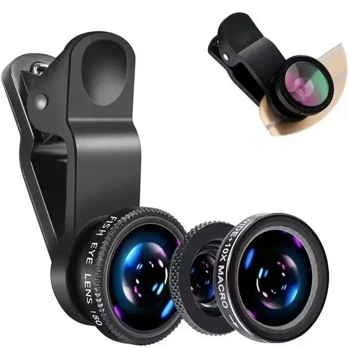 3-in-1 Universal Smartphone Camera Lens Kit | Fisheye, Wide Angle & Macro Lens