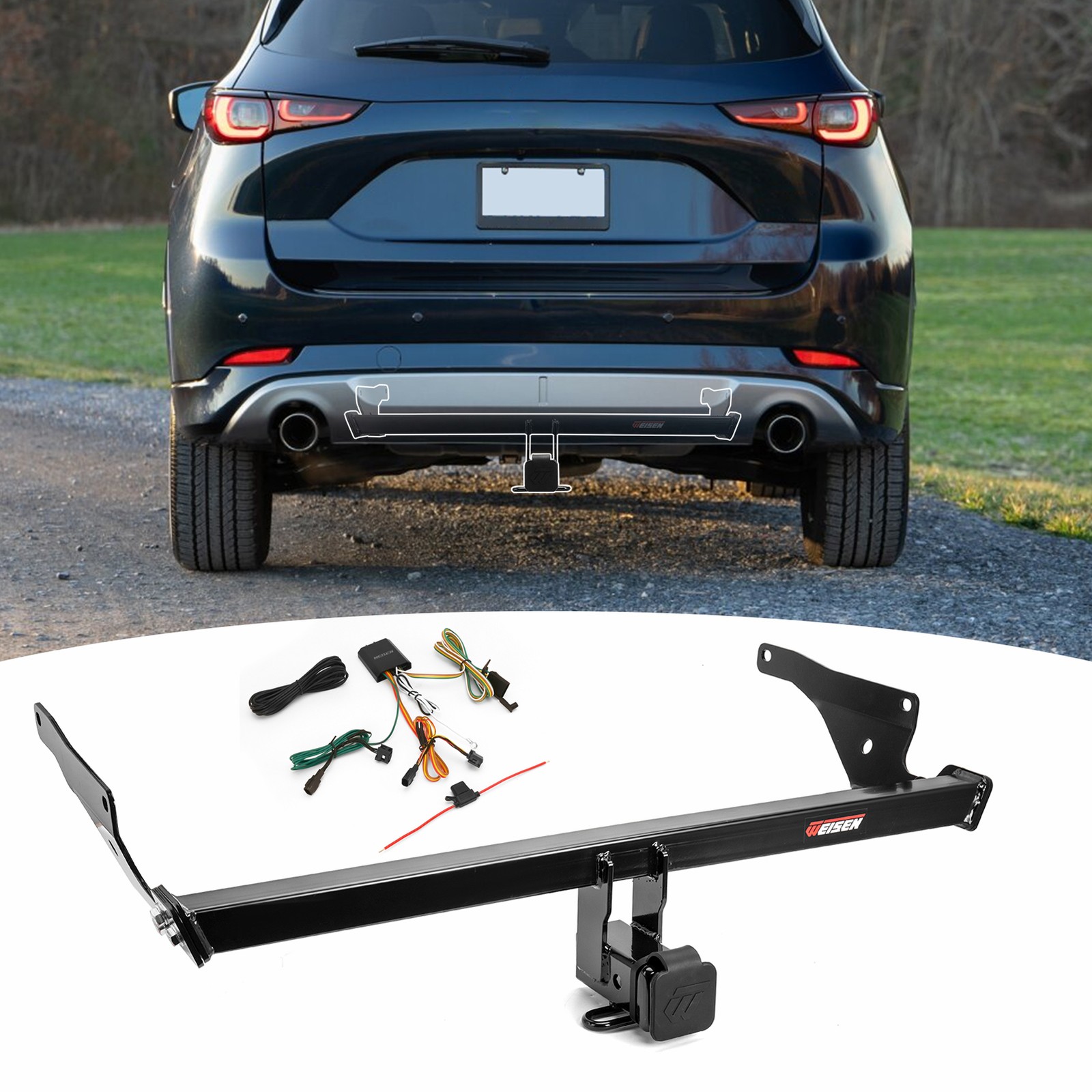 Trailer Tow Hitch & Wiring Harness Kit For Mazda CX-5 2017-2021 Excluding Diesel