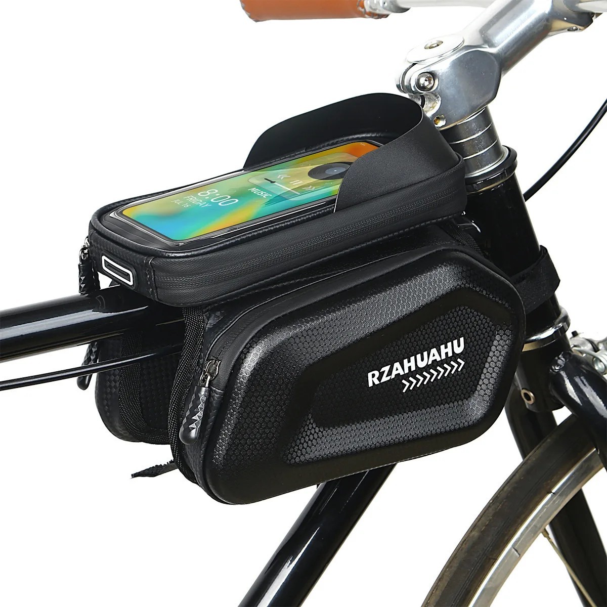 Waterproof Bike Top Tube Bag, Large Capacity Hard Case MTB Road Front Bag