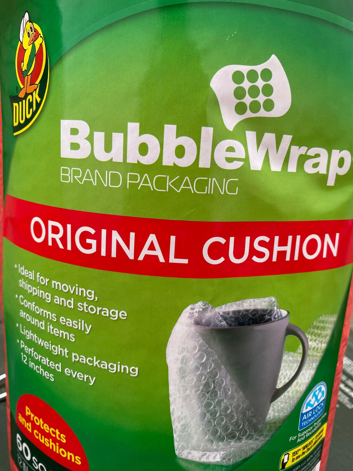 Duck Original Cushion Bubble Wrap 60sq.ft. (RED)