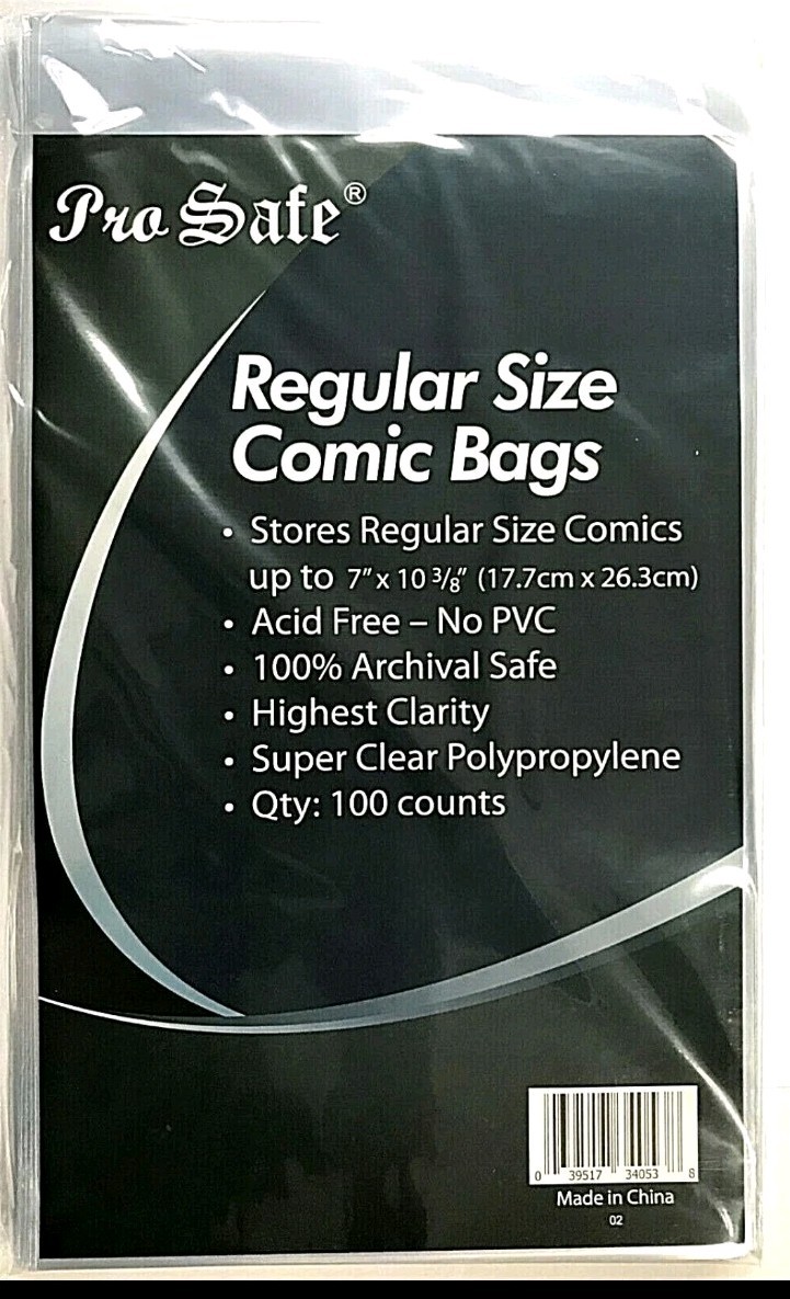 200 Comics Bags, Comic Book Sleeves Protector Comics Books with Flap, Regular