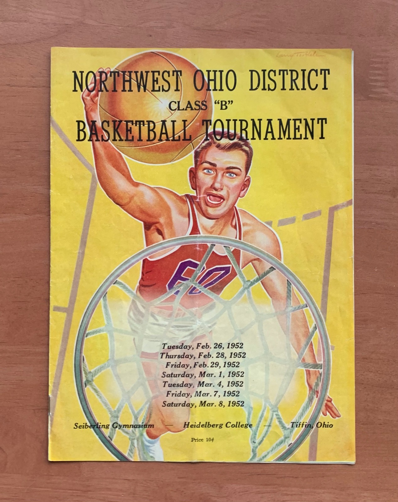 1952 Northwest Ohio District Tournament Basketball Program Heidelberg TIffin