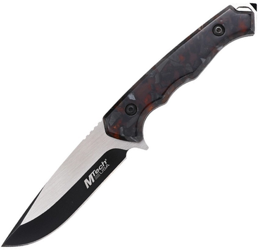 MTech Fixed Stainless Blade Red & Black Acrylic Handle 006OG