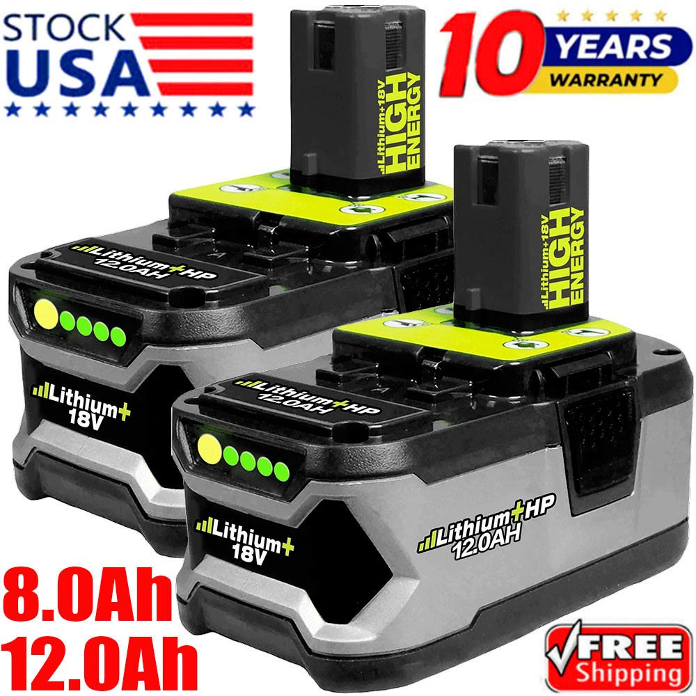 Pack For RYOBI P108 18V One Plus High Capacity Lithium Ion Battery 8Ah 12Ah New