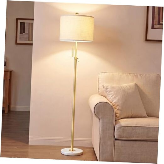 Gold Floor Lamps for Living Gold - Marble Base - Adjustable Height (55"-67")