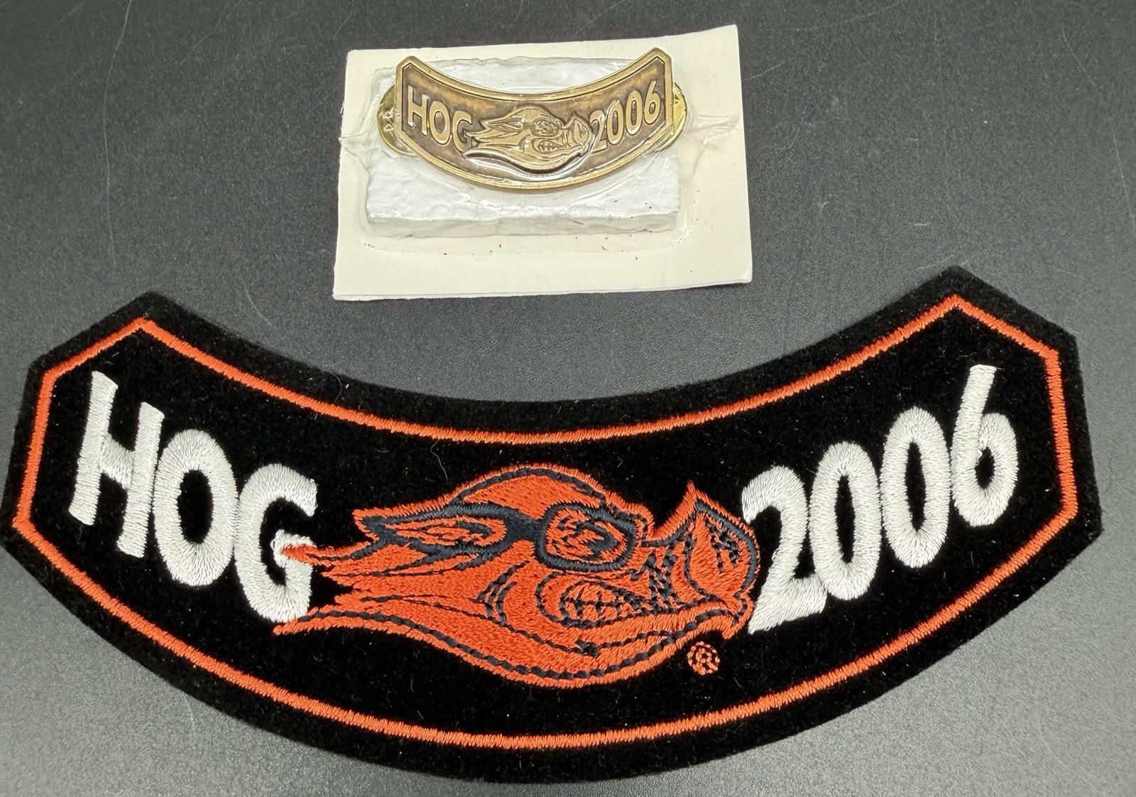 2006 Harley Davidson Collectible HOG Group Owners Rocker Patch and Pin Set New