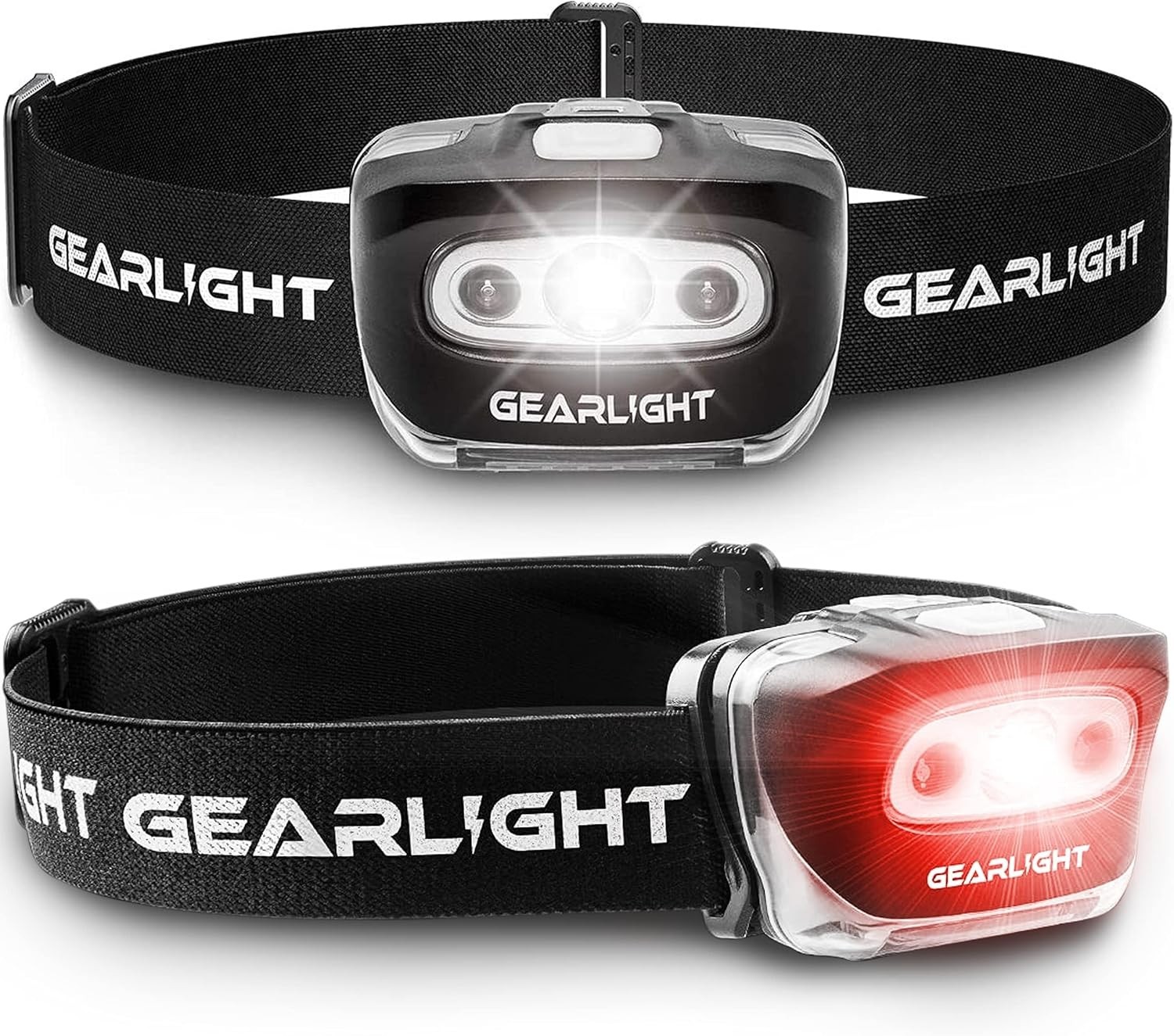 Versatile LED Headlamp Set - 2 Adjustable, Water-Resistant Lights for Every Need