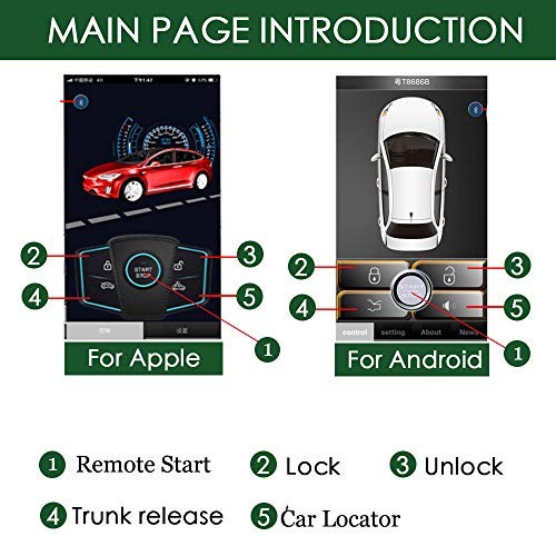 Universal Car Remote Engine Start One Key Engine Remote Start without Start