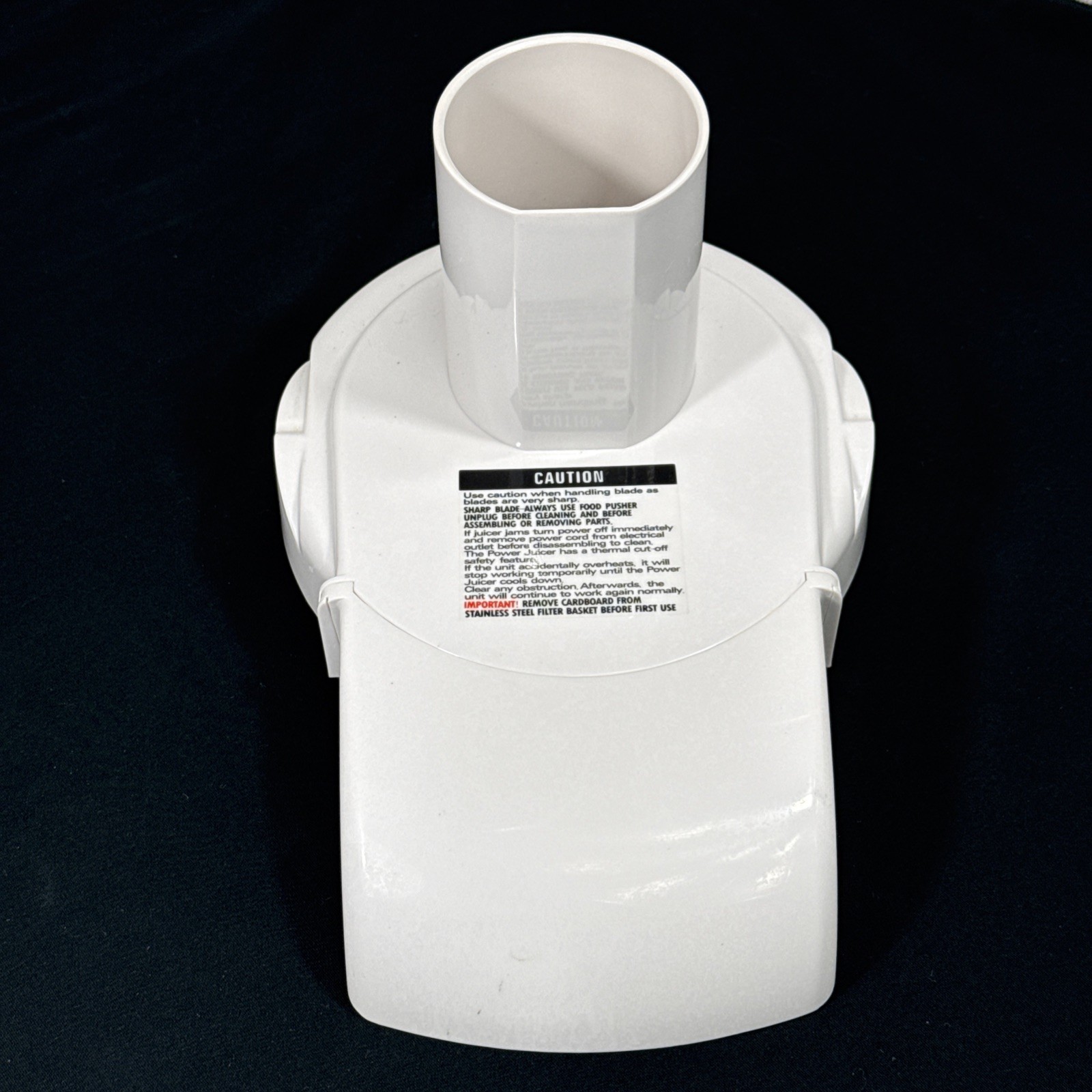 Jack LaLanne's Power Juicer Part Lid Pulp Guard Top Chute for Model #CL-003AP