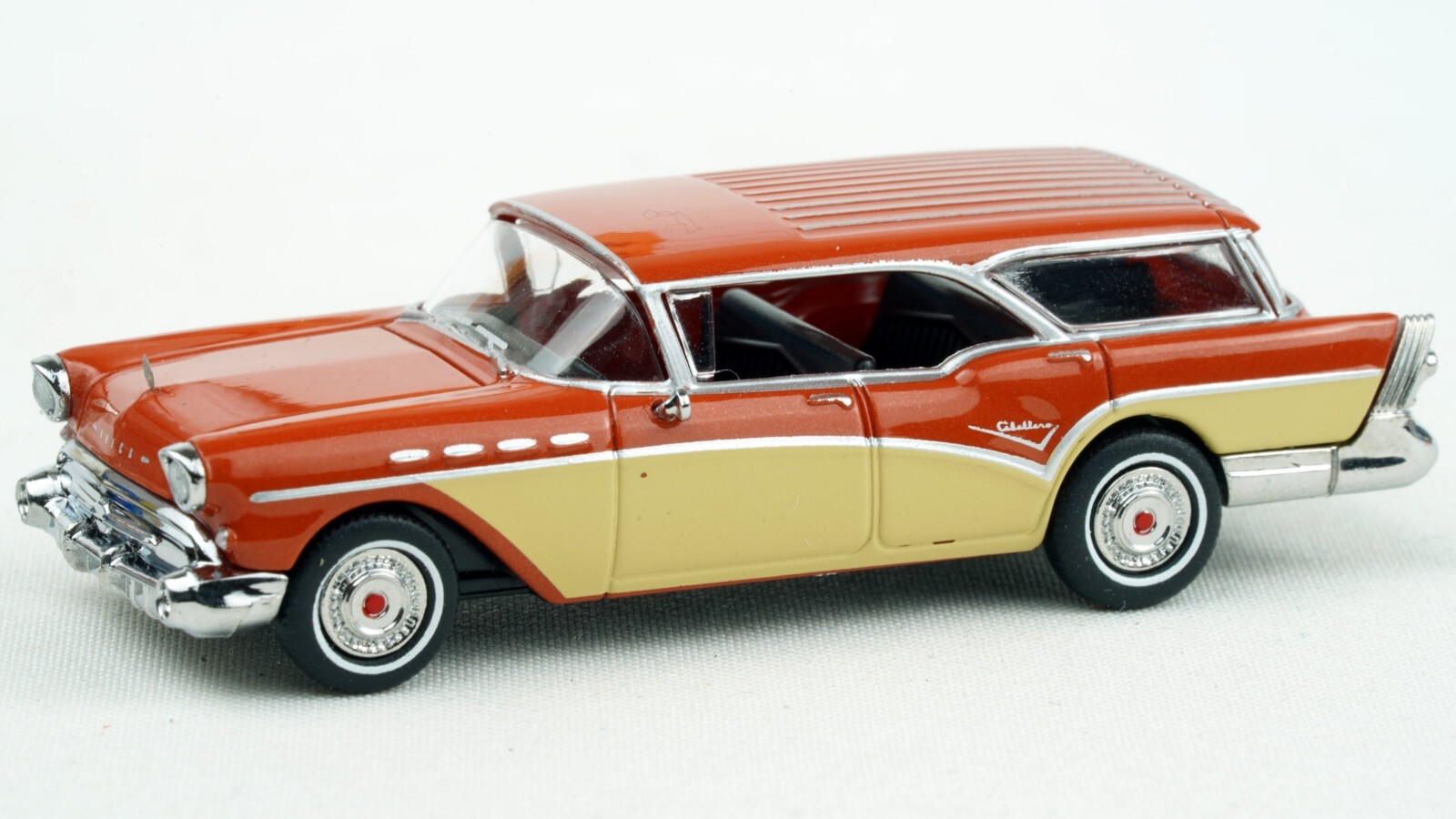 Brekina 1957 Buick Century Caballero Orange/Cream 2 Tone 1/87 HO Scale #18179