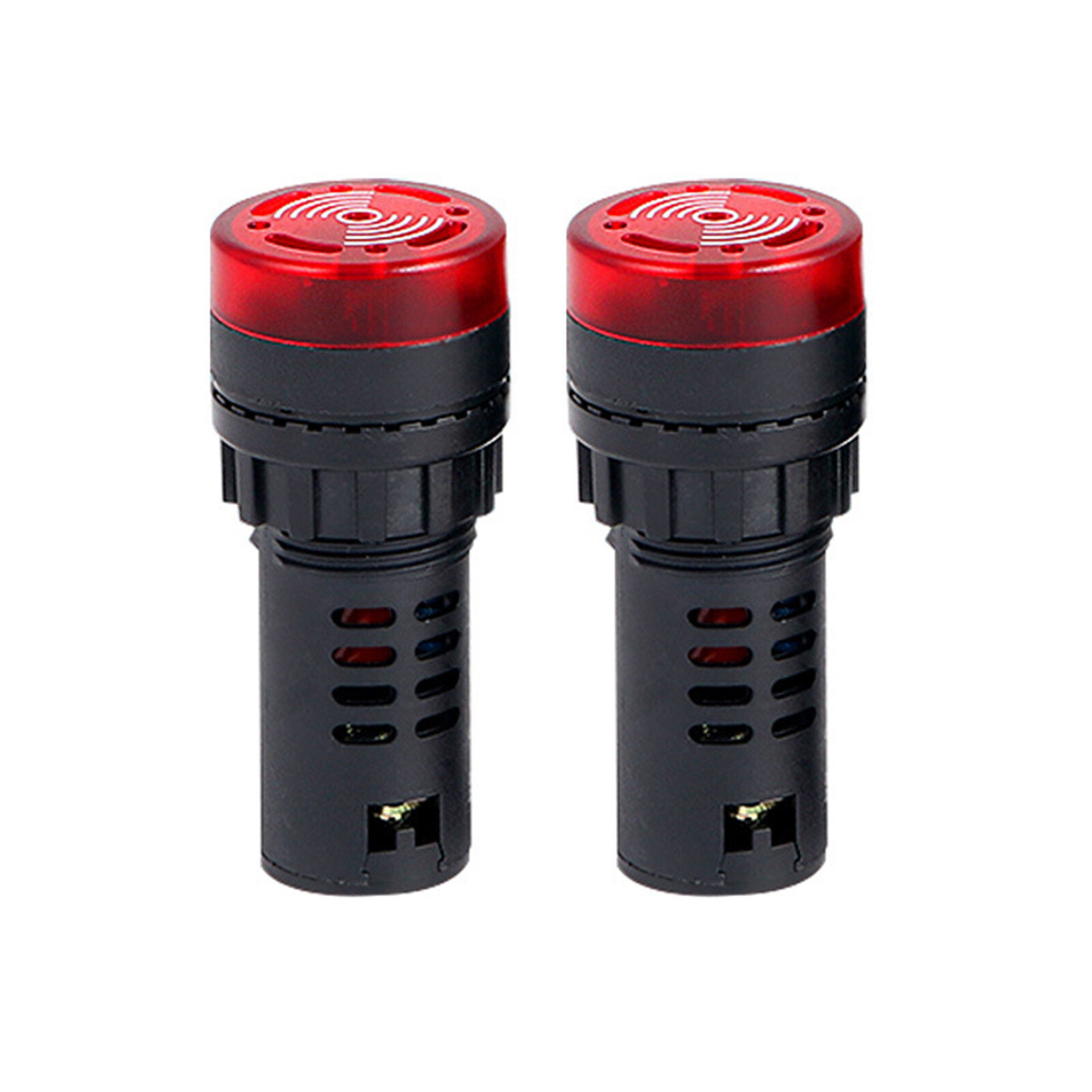 2 Pack DC 12V Red LED Buzzer Alarm Signal Indicator Flash Light Panel Mount c