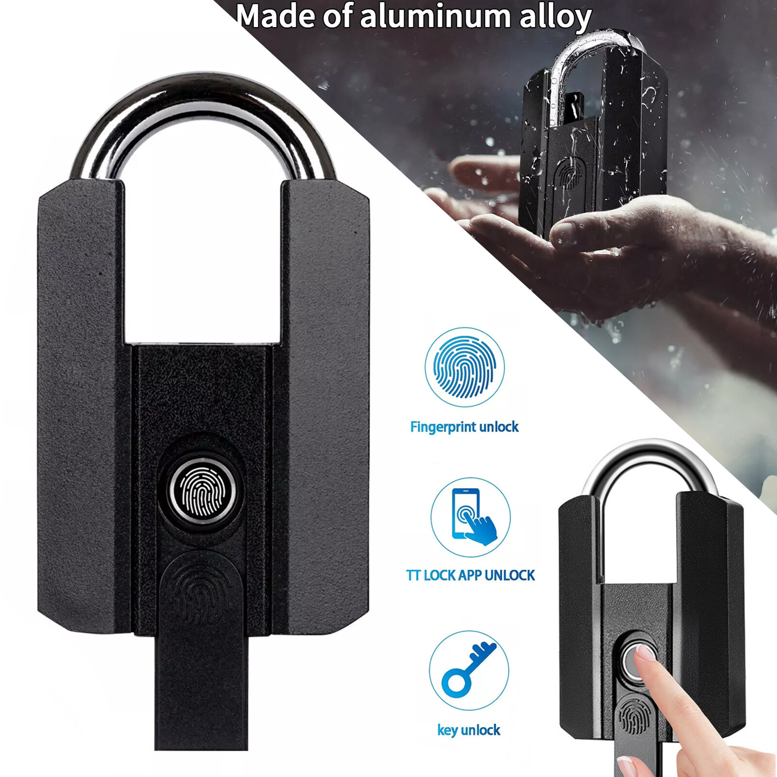 fingerprint padlock outdoor waterproof padlock electronic Bluetooth Digital APP