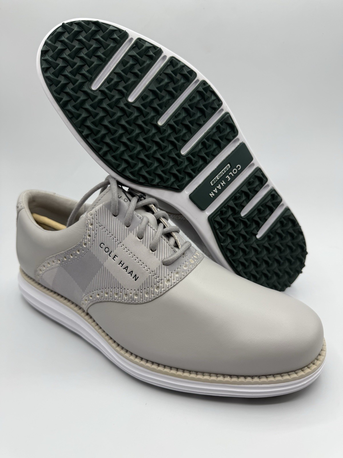 Cole Haan ZeroGrand OG Tour Golf Cleats Waterproof C37137 Silver Shoes
