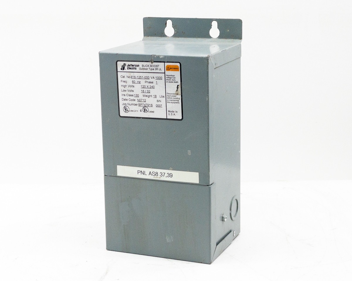 Jefferson Electric 416-1251-000 Buck Boost Transformer 1kVA 120/240V 16/32V 1Ph