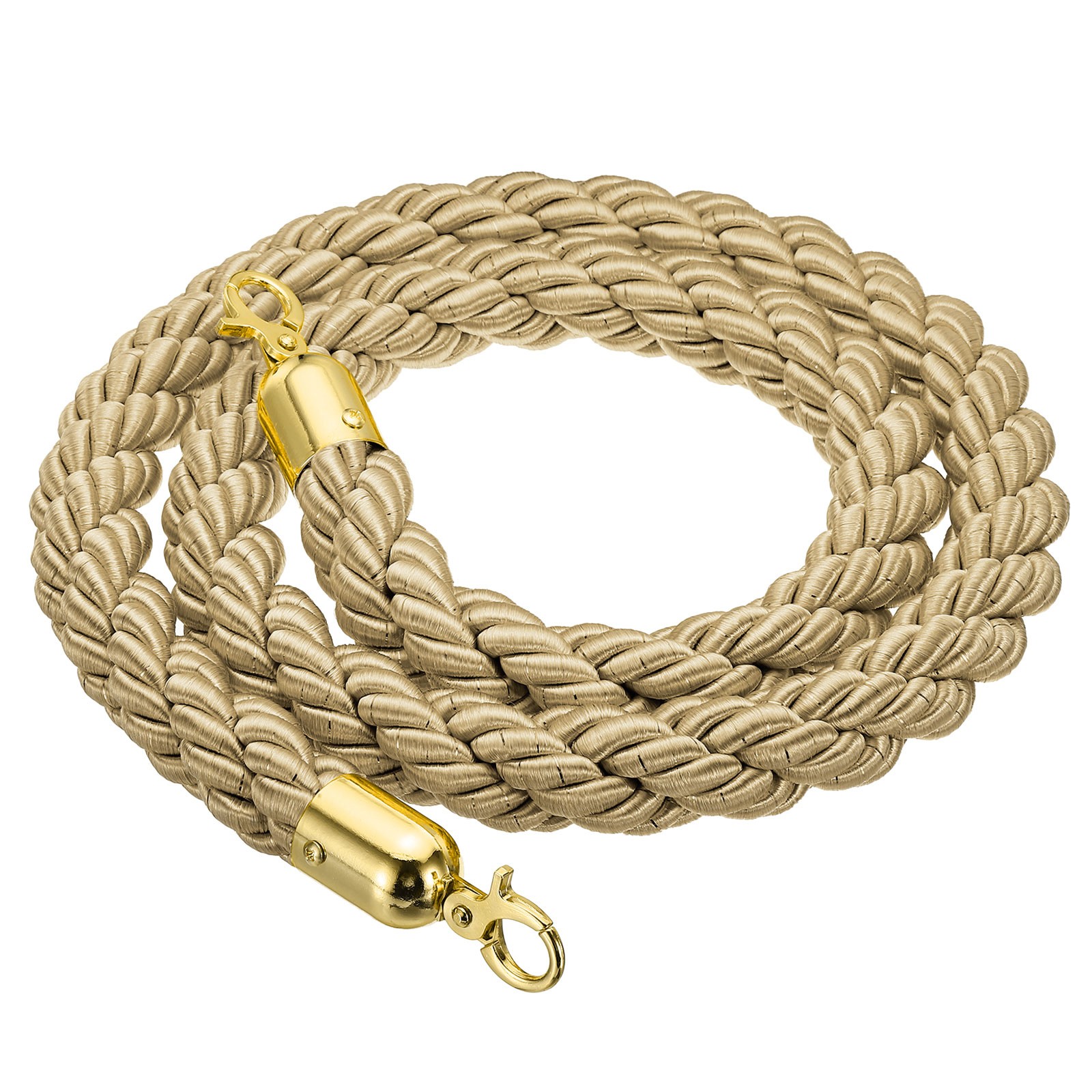 Stanchion Rope 1.5m/5Ft Barrier Twisted Post Golden Hook Champagne Gold Rope