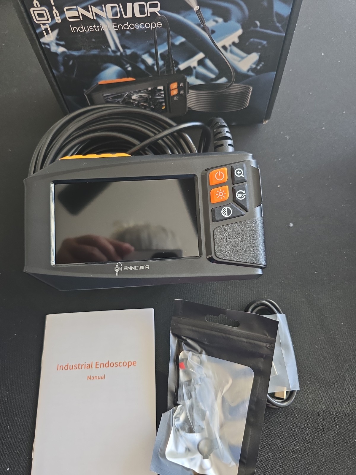 Ennover Industrial Endoscope C40 4.3" HD Screen Borescope, Waterproof, 16.4ft