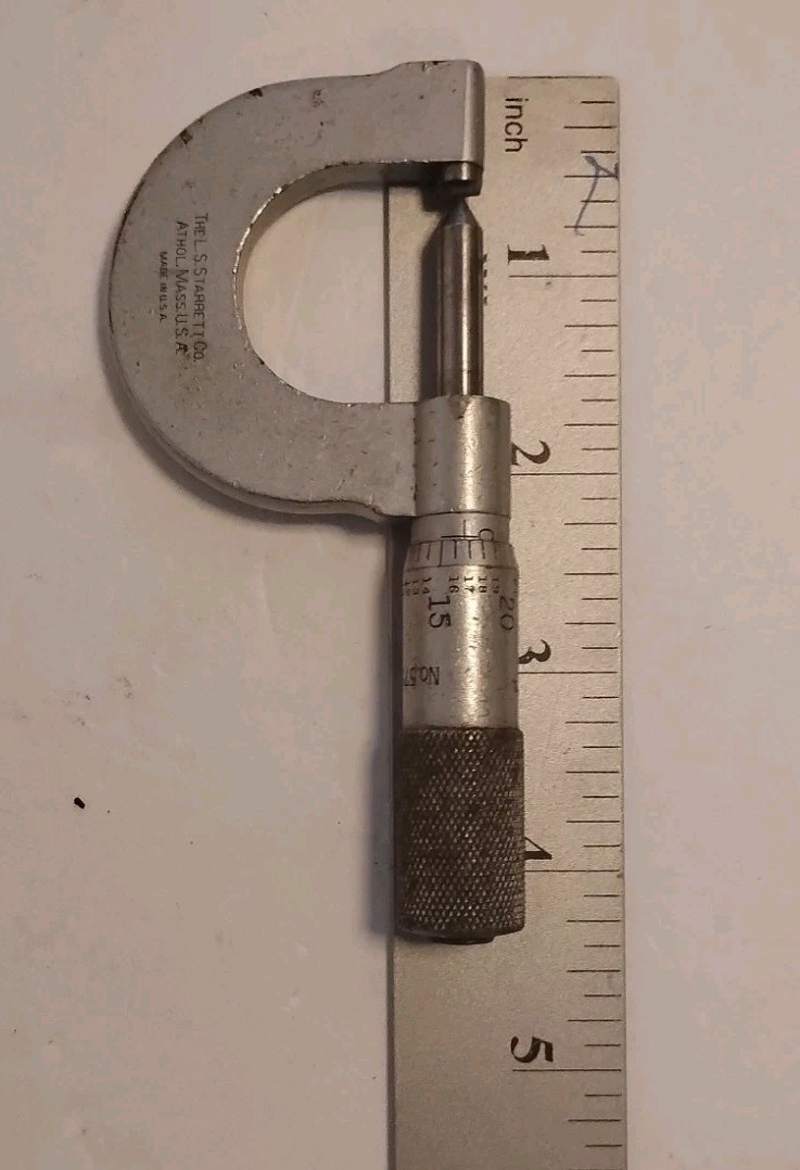 Vintage LS Starrett Co No. 575 Thread Micrometer 0-1" Range