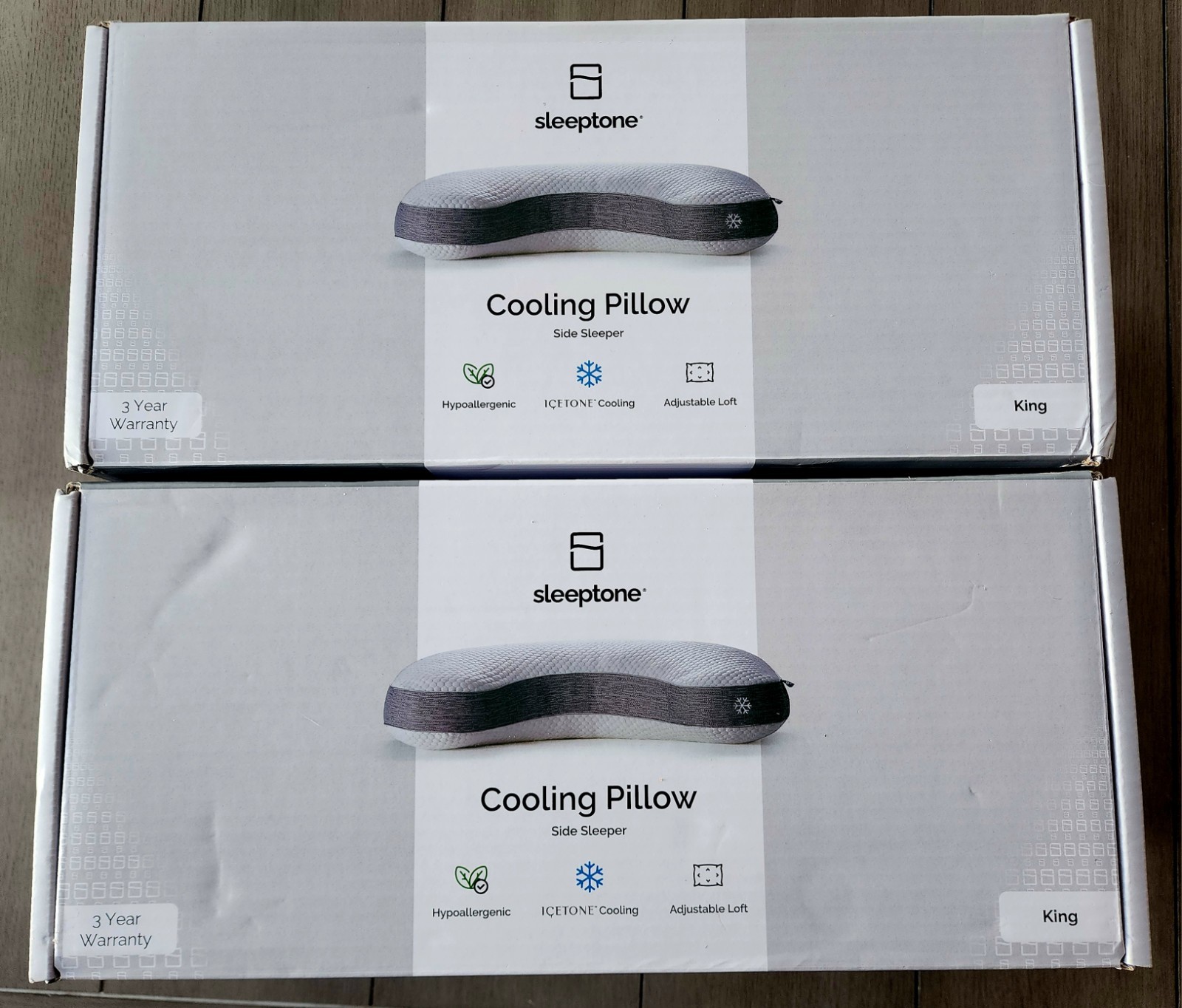 2 Sleeptone Cooling Pillows Side Sleeper King Size. New In Box No Shipping