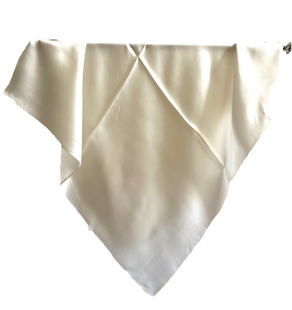 26"X26"Solid White Print Pure Mulberry Satin Silk 12momme Scarf 65x65cm 6-26