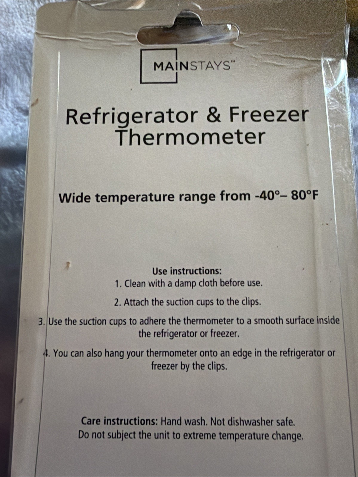 Mainstays Refrigerator & Freezer Thermometer Qty 3