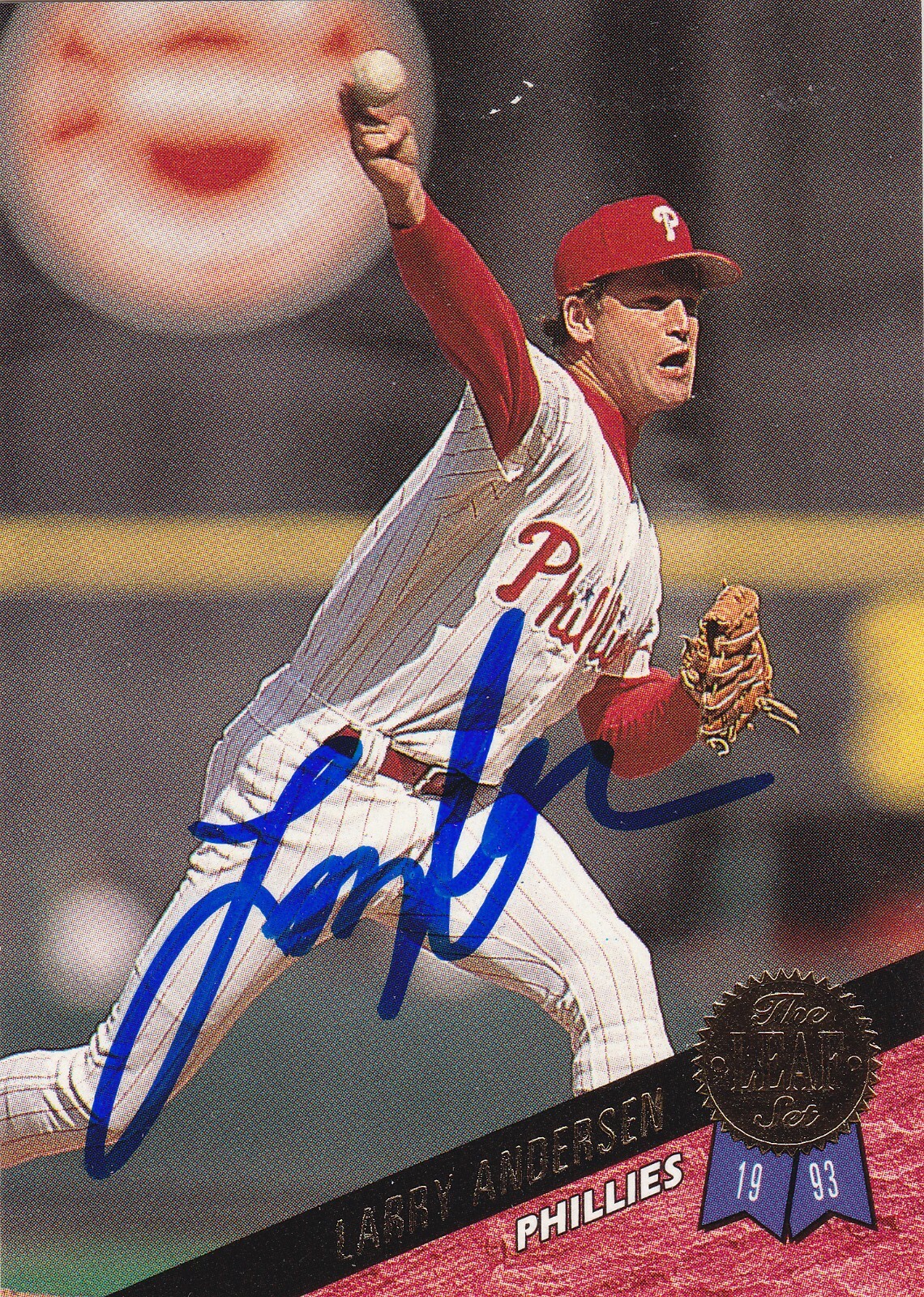 LARRY ANDERSEN PHILADELPHIA PHILLIES SIGNED CARD RED SOX ASTROS PADRES INDIANS