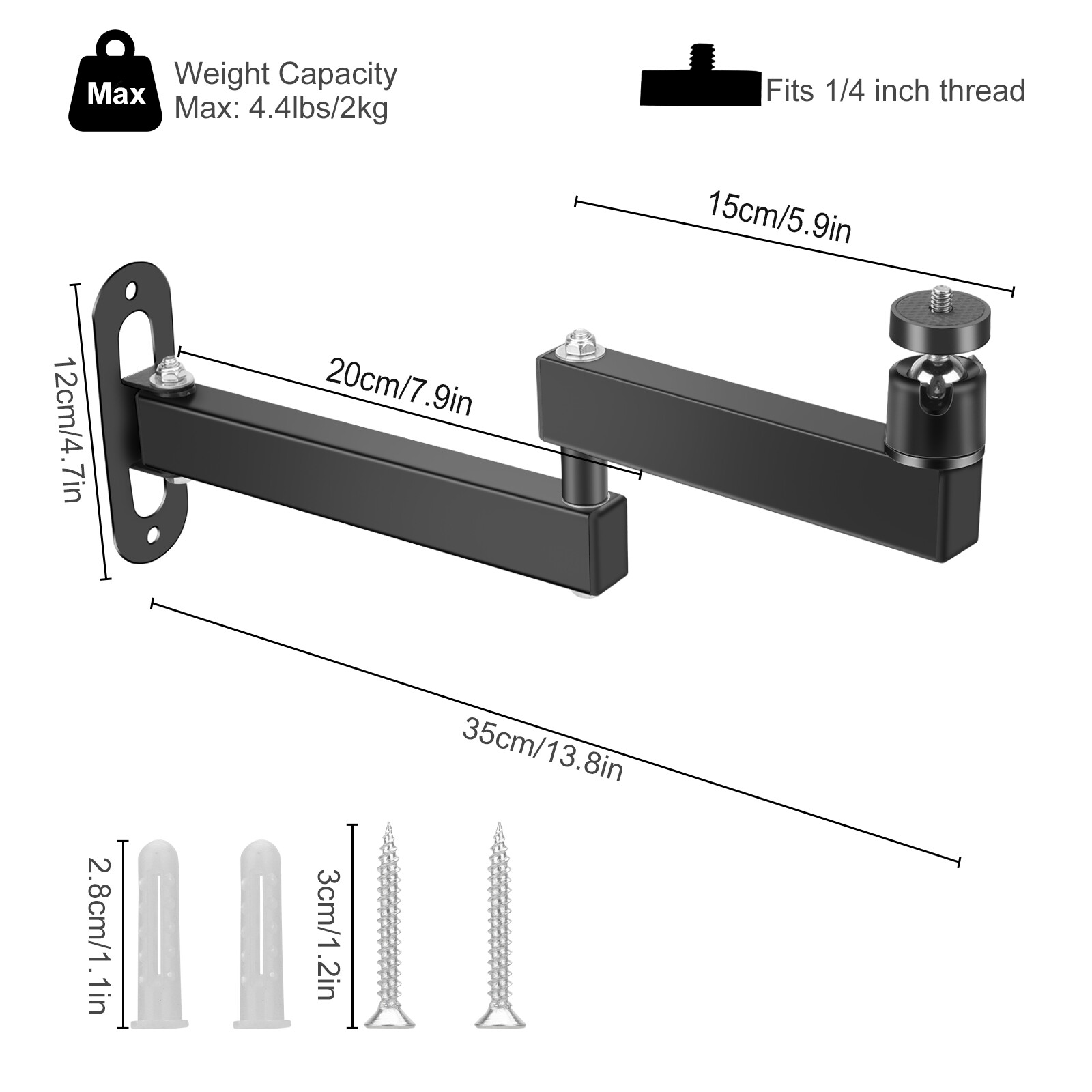 Universal Projector Ceiling Wall Mount 360° Rotation Foldable Projector Holder