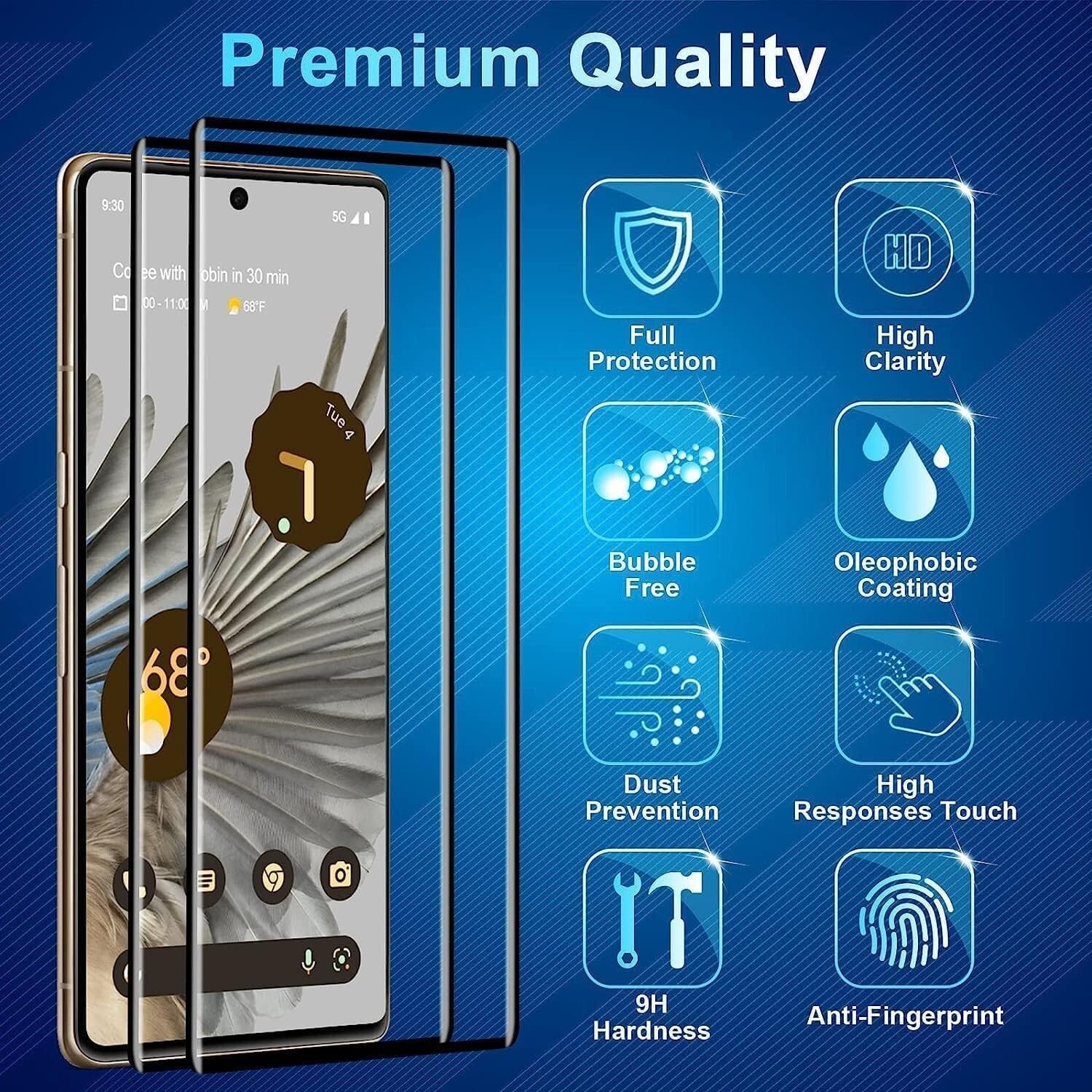 3-Pack Tempered Glass Screen Protector For Google Pixel 7 Pro / 7 / 6 Pro / 6