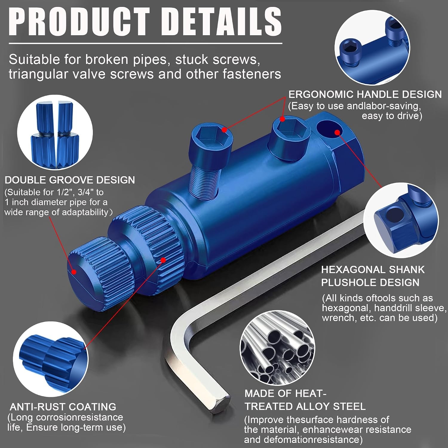 Faucet Removal Tool Extractor for Stuck Broken Faucets Repair Kit Extractor Tool