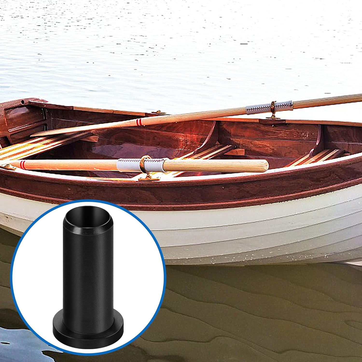4 PCS Oar Lock Socket Insert -1/2" Oarlock Bushing -Nylon Oar Sleeve for Oar Pro