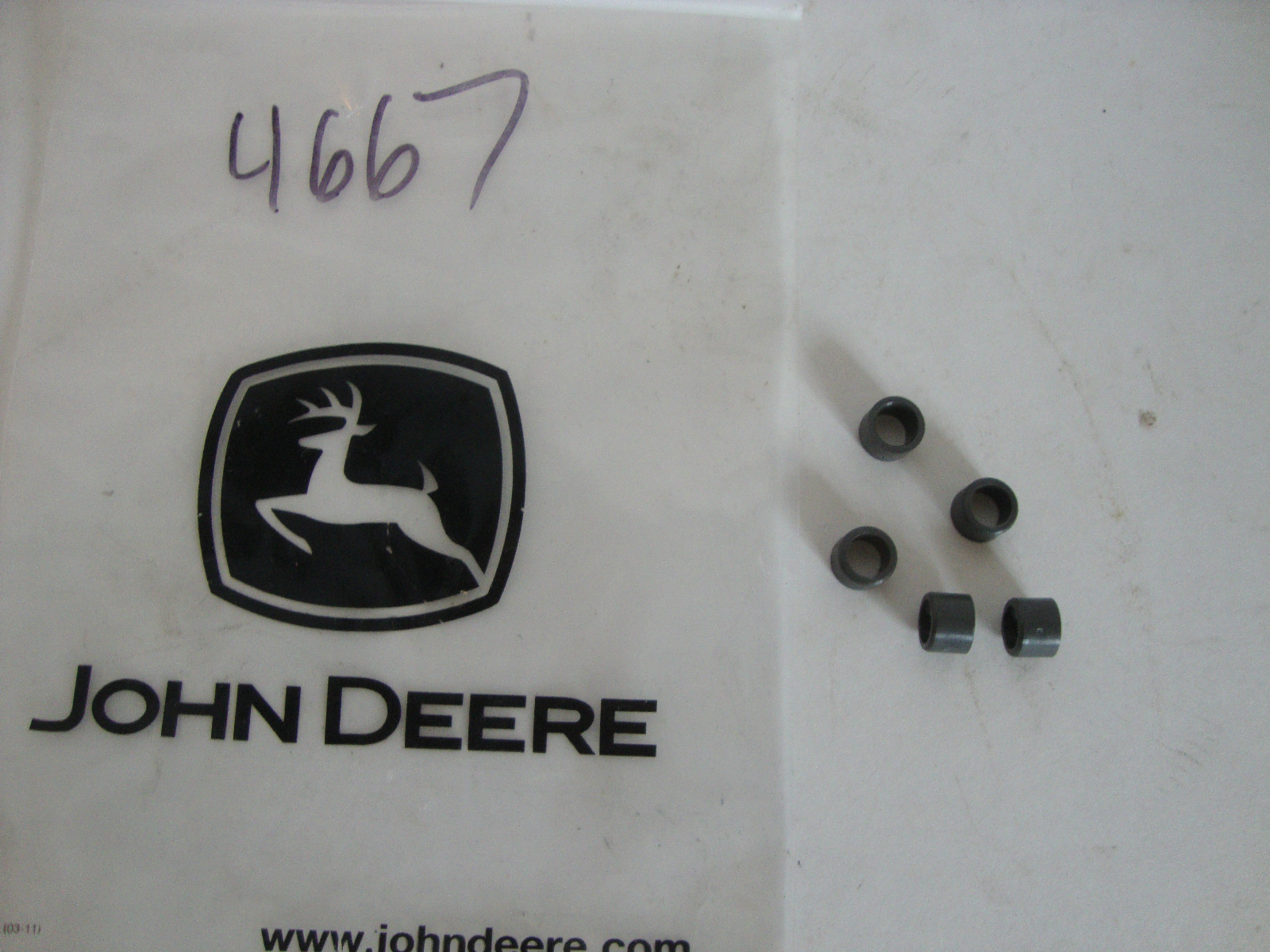 New Lot of 5 Deere Tractor Replacement Part Bushing 5/16" long x 7/16" wide 4667