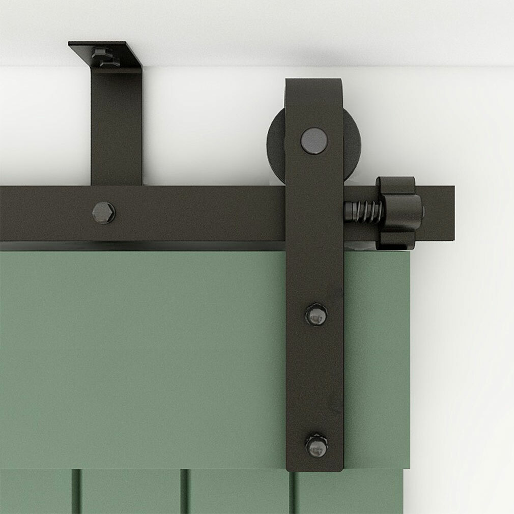 CCJH 4-20FT Ceiling Mount Sliding Barn Door Hardware Track Roller Kit Closet