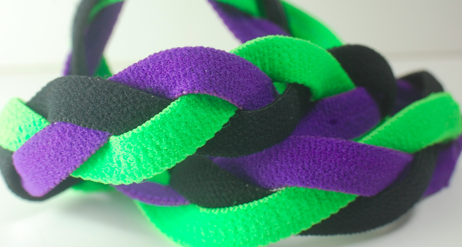 Purple Black Lime Green Braided Hair Band Head Under Headband Armour Non Slip