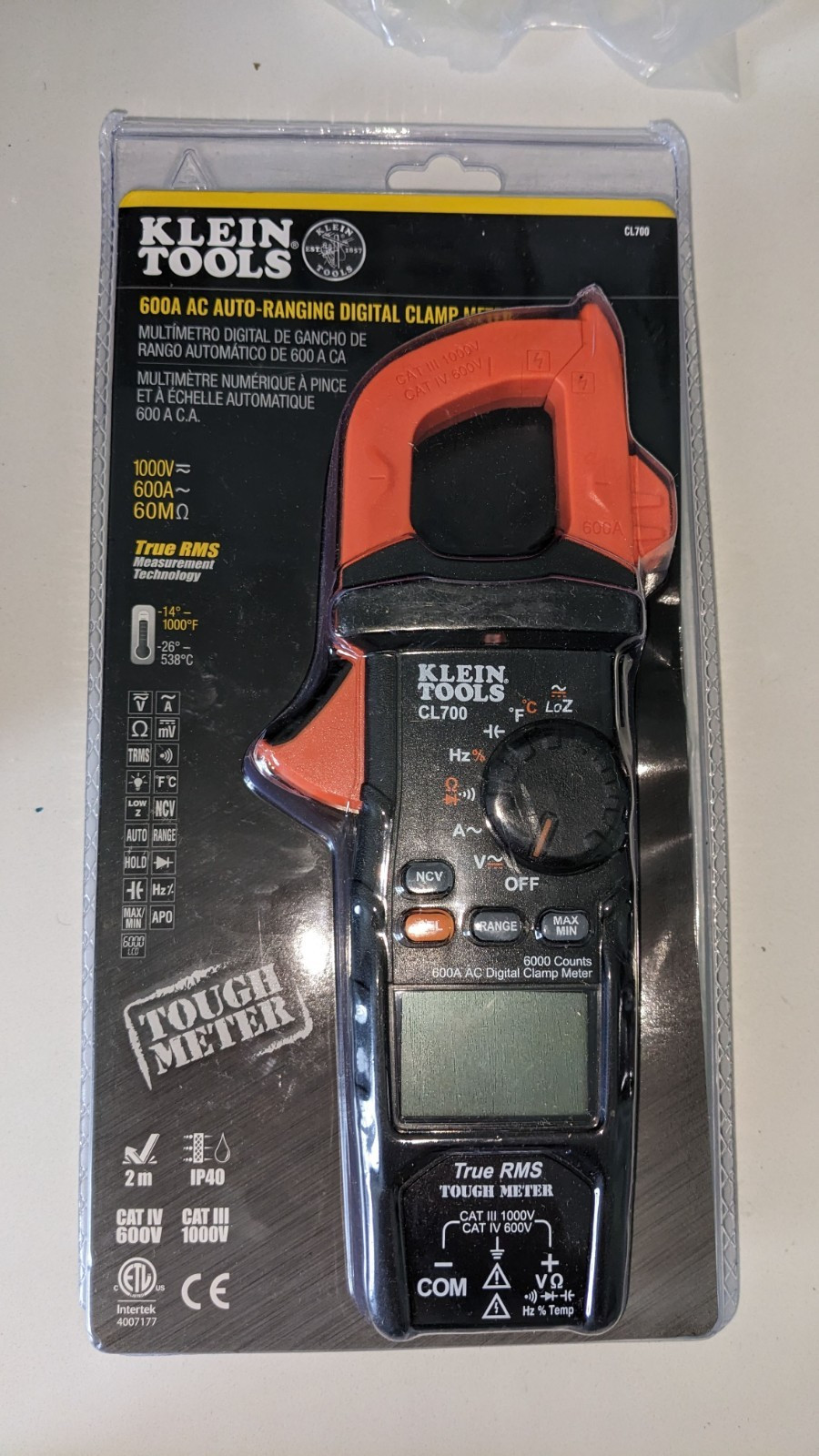 Klein Tools CL700 Auto Ranging Digital Clamp Meter