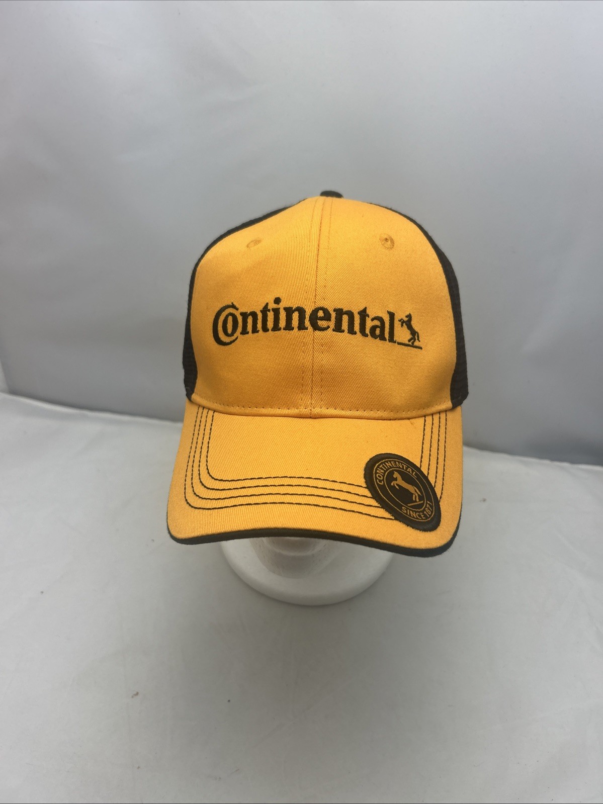 Genuine Continental Tire trucker cap hat, Embroidered Logo, Yellow/Black, OSFA
