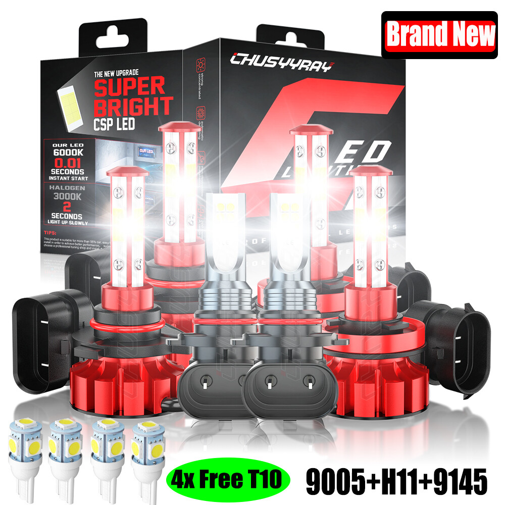 LED Headlight Hi-Lo Fog Light Bulbs Kit For Ford F 150 Crew Cab Pickup 2015-2023