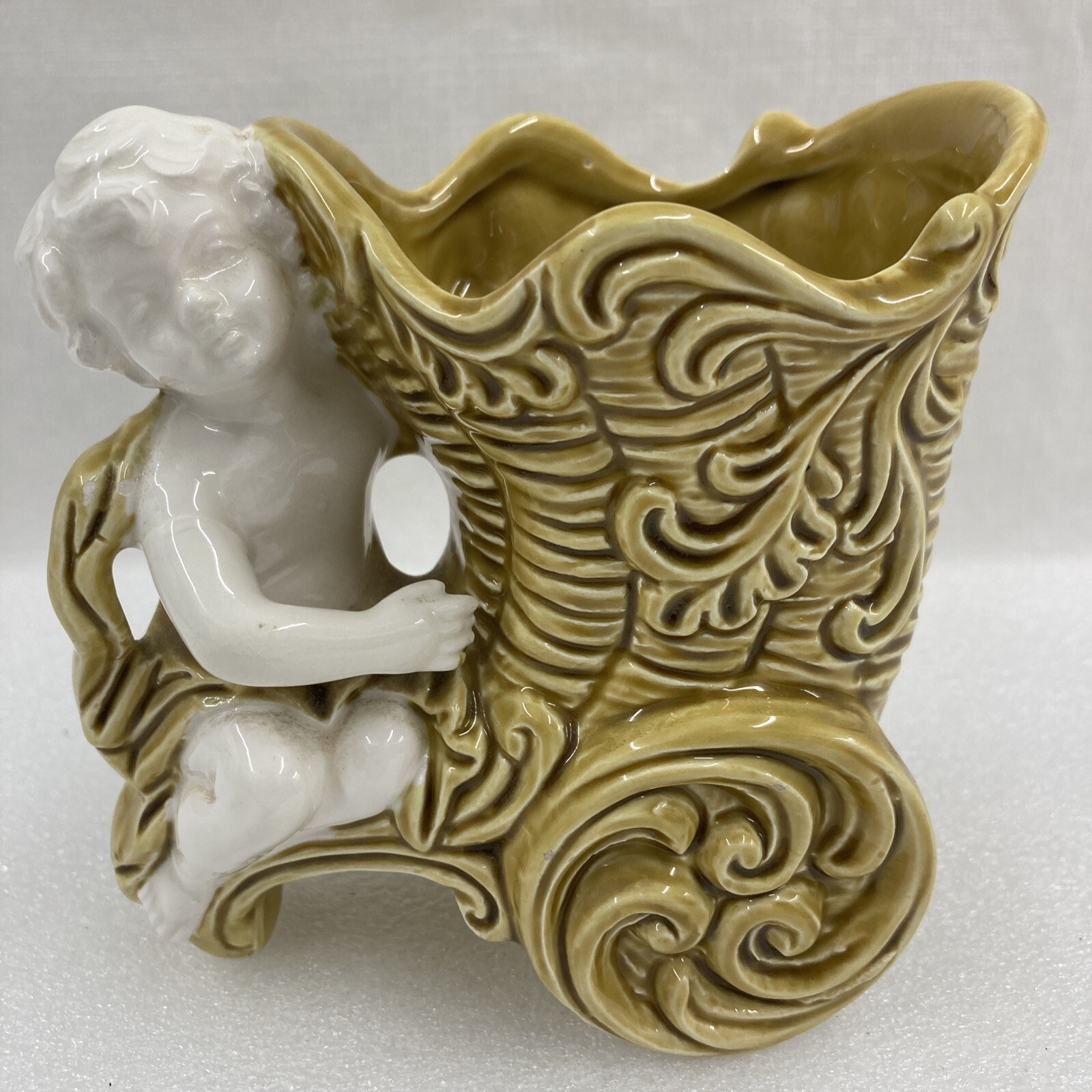EO Brody Design Original Golden Cornucopia And Cherub Planter Japan